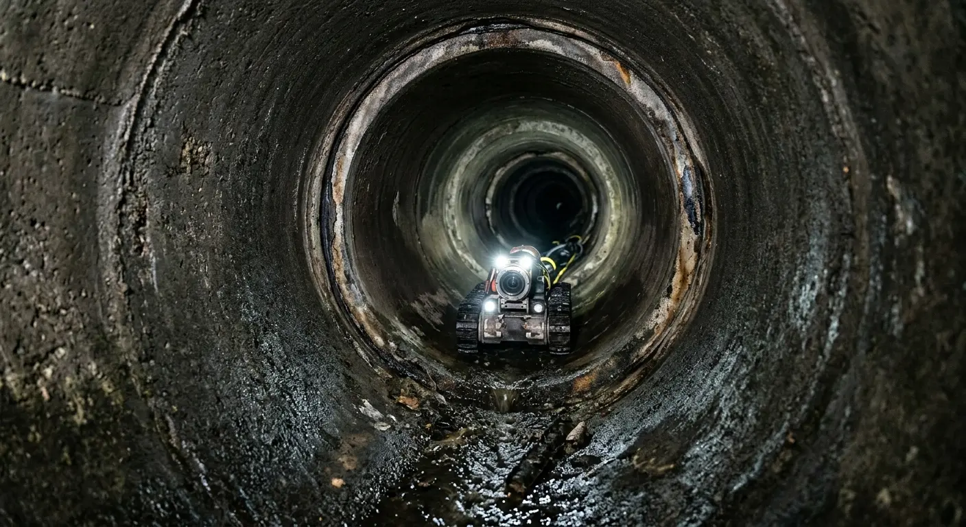 Robotic sewer camera inspecting pipe interior for Sewer Line Repair in Fort Myers Shores
